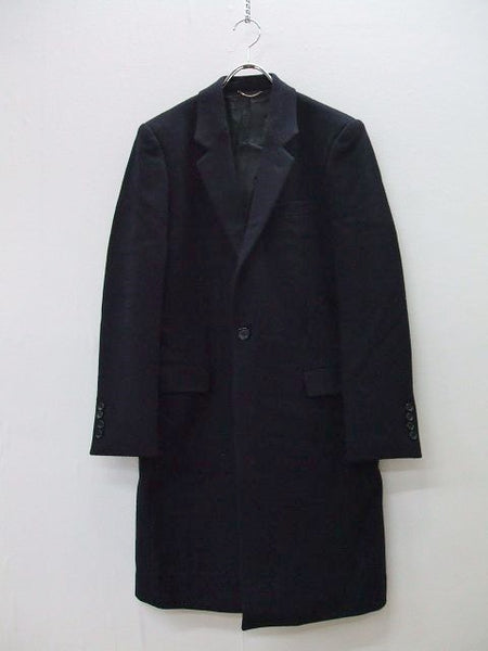 JOHN LAWRENCE SULLIVAN JLS-01-19 MELTON CHESTERFIELD COAT 定番 サイズ44 メルトン チェスターコート 19AW ネイビー メンズ ジョンローレンスサリバン【中古】0-1007A♪