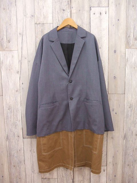 FFIXXED STUDIOS FFIXXED STUDIOS/LAYERED COAT レイヤードコート サイズM グレー ベージュ メンズ フィックスステュディオス【中古】0-0402M☆