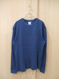 Name. NMCU-18AW-003 HONEYCOMB MESH CREW NECK 長袖メッシュカットソー サイズ1 ブルー メンズ ネーム【中古】0-0515S♪