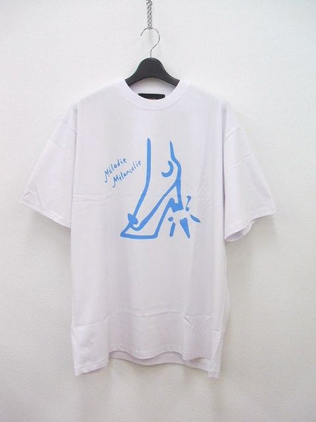 pleasure プリント半袖Tシャツ サイズＬ 白、水色 メンズ プレジャー 【中古】0-0807S◆