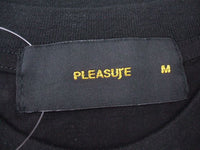 pleasure DANCED THE NIGH プリント半袖Tシャツ サイズM 黒、白 メンズ プレジャー 【中古】0-0807S◆