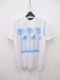 pleasure PALM TREE TEE プリント半袖Tシャツ サイズM 白、水色 メンズ プレジャー 【中古】0-0807S◆