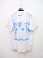 pleasure PALM TREE TEE プリント半袖Tシャツ サイズM 白、水色 メンズ プレジャー 【中古】0-0807S◆