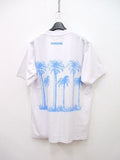 pleasure PALM TREE TEE プリント半袖Tシャツ サイズM 白、水色 メンズ プレジャー 【中古】0-0807S◆