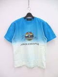 JUNIOR EXECUTIVE WITH PLEASURE ZONE T サイズM 定価8250円 半袖Ｔシャツ ブルー系 メンズ ジュニアエグゼクティブ【中古】0-0805S♪