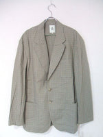 Mando COTTON&LYOCELL CHECK OVERSIZED 2B JACKET オーバーサイズジャケット サイズ2 テーラードジャケット ベージュ メンズ  マンド【中古】0-1228M▲