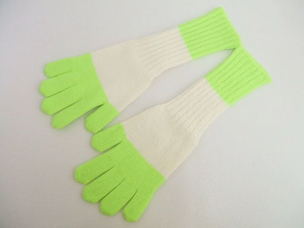 EZ DO by EACH TIME 新品 Border Gloves サイズS 手袋 イエロー ホワイト メンズ イーチタイム【中古】1-0311T♪