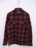 SOPHNET./Timberland FLANNEL CHECK SIDE ZIP SHIRT ネルシャツ サイドジップ レッド ブラック メンズ ソフネット/ティンバーランド【中古】2-0107T♪