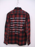 SOPHNET./Timberland FLANNEL CHECK SIDE ZIP SHIRT ネルシャツ サイドジップ レッド ブラック メンズ ソフネット/ティンバーランド【中古】2-0107T♪