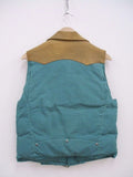 VISVIM PEERLESS Green サイズ1 STRABLER DOWN VEST ダウンベスト 2021AW ライトブルー ベージュ メンズ  ビズビム/ヴィズヴィム【中古】2-0107T♪