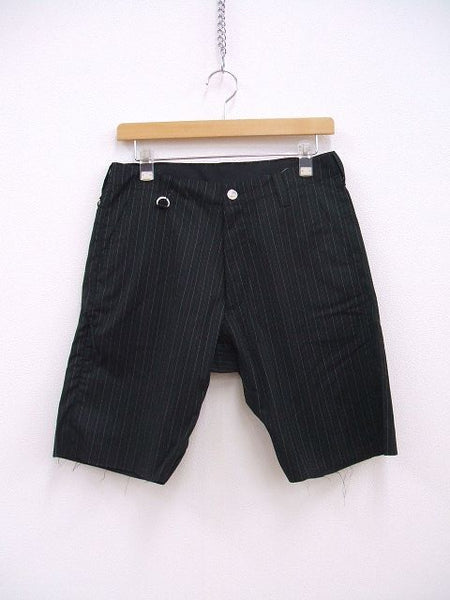 uniform experiment CUT OFF STRIPE SHORTS ストライプショーツ ショートパンツ ブラック メンズ ユニフォームエクスペリメント【中古】2-0515S♪