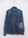 uniform experiment DAMAGED DENIM B.D SHIRT 長袖シャツ ブルー メンズ ユニフォームエクスペリメント【中古】2-0407M♪