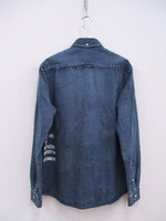 uniform experiment DAMAGED DENIM B.D SHIRT 長袖シャツ ブルー メンズ ユニフォームエクスペリメント【中古】2-0407M♪