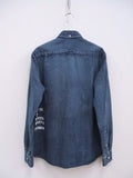 uniform experiment DAMAGED DENIM B.D SHIRT 長袖シャツ ブルー メンズ ユニフォームエクスペリメント【中古】2-0407M♪