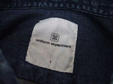 uniform experiment DAMAGED DENIM B.D SHIRT 長袖シャツ ブルー メンズ ユニフォームエクスペリメント【中古】2-0407M♪