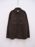 Deadwood 新品 SHORELINE SHIRT SUEDE サイズL リサイクルレザー 長袖シャツ ブラウン メンズ デッドウッド【中古】2-1012T♪