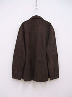 Deadwood 新品 SHORELINE SHIRT SUEDE サイズL リサイクルレザー 長袖シャツ ブラウン メンズ デッドウッド【中古】2-1012T♪