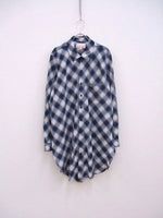 ORIMI NEW GRUNGE LONG SHIRT BL 定価45100円 新品 長袖シャツ ブルー ホワイト メンズ オリミ【中古】2-0706M♪