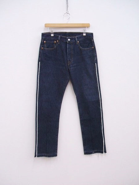 mill PAINTED DENIM PANTS 501 LEVISリメイク 定価28600円 デニムパンツ ブルー メンズ ミル【中古】2-0806G♪