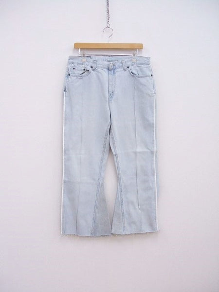 mill REMODEL BELTED DENIM PANTS LEVISリメイク 定価30800円 デニムパンツ ライトブルー メンズ ミル【中古】2-0806G♪