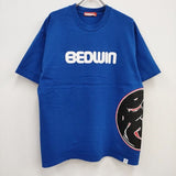 BEDWIN & THE HEARTBREAKERS S/S PRINT T 'SNEAKERWOLF 江戸文字 半袖Ｔシャツ ブルー ベドウィンアンドザハートブレイカーズ【中古】3-0702S♪