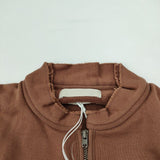 YOKE 新品未使用品 定価37400円 CUT-OFF HALF ZIP SWEAT SHIRT S/S  サイズ3 半袖スウェット トレーナー ブラウン系 メンズ ヨーク【中古】3-0503S☆