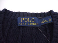 POLO RALPH LAUREN コットン ケーブル ニット ネイビー メンズ ポロ・ラルフローレン【中古】2-1008T♪