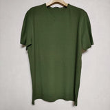 ZANONE icecotton 48 イタリア製 Vネック 半袖 Ｔシャツ カットソー グリーン メンズ ザノーネ【中古】3-0715S∞