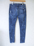 MR.COMPLETELY Trafford Jeans ダメージ加工ペイントデニムパンツ サイズ28 デニムパンツ ブルー メンズ ミスターコンプリートリー【中古】2-1017G△