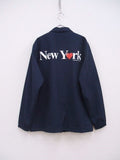 ONLY NY バックプリント NEW YORK ニューヨーク コーチ ジャケット ネイビー メンズ オンリーニューヨーク【中古】2-1016T♪