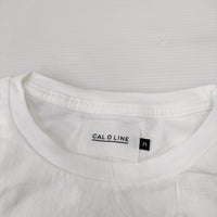 CAL O LINE 新品未使用品 定価6820円 CL211-081 21SS サイズM 半袖Ｔシャツ ホワイト メンズ キャルオーライン【中古】3-0503S☆