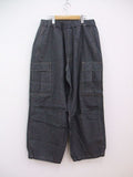 is-ness 定価35200円 NU WIDE 6PK PANTS コットンリネン サイズL ワイドパンツ  ネイビー メンズ イズネス【中古】2-1208M☆