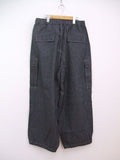 is-ness 定価35200円 NU WIDE 6PK PANTS コットンリネン サイズL ワイドパンツ  ネイビー メンズ イズネス【中古】2-1208M☆