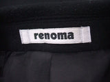 renoma HOMME カシミヤ混 picchi コート ブラック メンズ レノマ【中古】2-1202A▲
