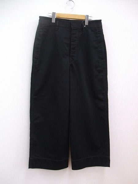 LEMAIRE 定価83600円 22SS LARGE PANTS ワイドチノパンツ シンチバックデザイン サイズ46  ブラック メンズ ルメール【中古】2-1208M☆