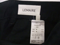 LEMAIRE 定価83600円 22SS LARGE PANTS ワイドチノパンツ シンチバックデザイン サイズ46  ブラック メンズ ルメール【中古】2-1208M☆