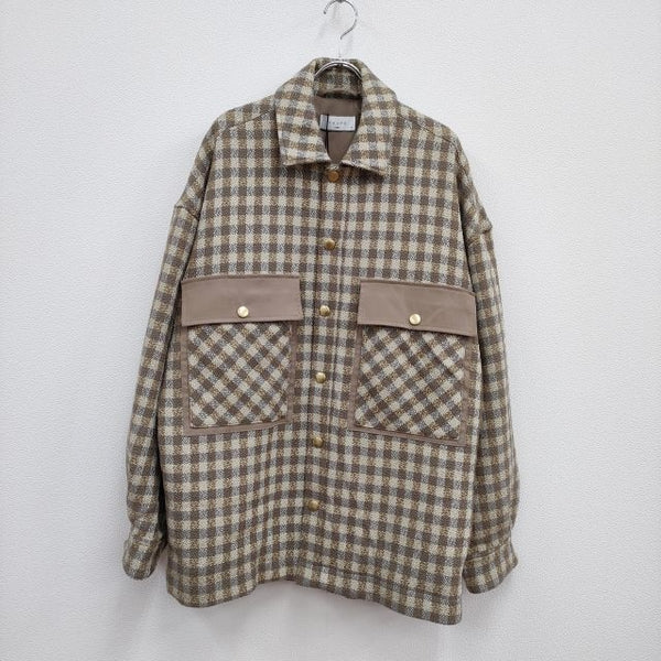 taupe 新品 定価41800円 Ring Wool Check CPO Jacket サイズ02 ジャケット ベージュ メンズ トープ【中古】2-1225T♪