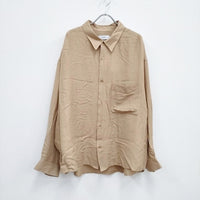 Graphpaper Viscose Regular Collar Big Sleeve Shirt 定価30800円 GM201-50021 長袖シャツ ベージュ メンズ グラフペーパー【中古】3-0317M♪