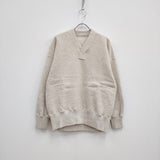 Olde Homesteader サイズ42 吊り編み Yネック スウェット アイボリー メンズ オールド ホームステッダー【中古】3-0130T♪