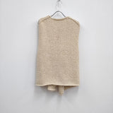 POSTELEGANT アルパカシルクハンドメイドニットベスト VE21A0003 サイズ38/M ベスト アイボリー メンズ ポステレガント【中古】3-0130T♪