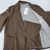 YOKE 新品タグ付 COVERED COLLARLESS JACKET  定価72600円 2 YK22SS0314J  テーラードジャケット 22SS ブラウン メンズ ヨーク【中古】3-0205M∞