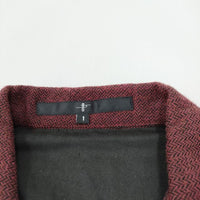 NO ID. 開襟シャツ サイズ1 オープンカラーシャツ エンジ系 メンズ ノーアイディ【中古】3-1031T☆