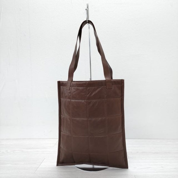 YOKE 22AW 新品 QUILTED LEATHER TOTE BAG 定価31900円 レザートートバッグ シープスキン トートバッグ ブラウン メンズ ヨーク【中古】3-0523G◎