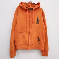 POLO RALPH LAUREN フルジップパーカー TALONジップ 裏地サーマル 加工 サイズM パーカー オレンジ メンズ ポロラルフローレン【中古】3-1013T♪