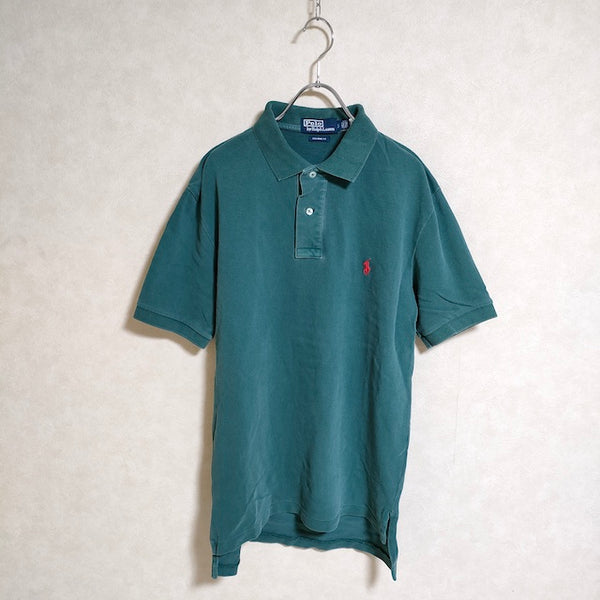 POLO RALPH LAUREN 鹿の子 半袖 サイズS ポロシャツ グリーン メンズ ポロ・ラルフローレン【中古】3-0601S△