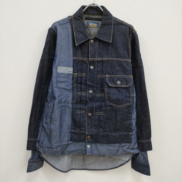 MIHARA YASUHIRO Denim ドッキング シャツ地 切替 ブルゾン Gジャン 46 デニムジャケット ネイビー メンズ  ミハラヤスヒロ【中古】4-0410M♪