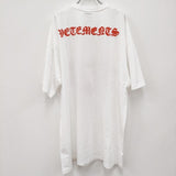 VETEMENTS ANARCHY GOTHIC LOGO T-SHIRT アナーキー UE51TR640W 定価53900円 サイズS 半袖Ｔシャツ カットソー ホワイト オレンジ メンズ ヴェトモン【中古】3-0709S◎