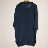 walenode 新品 Washable silk Sheer knit T-shirts 定価30800円 シルク 半袖 ニット ネイビー メンズ ウェルノード【中古】4-0619S∞