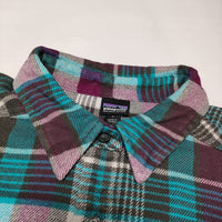 patagonia 53915 FJORD FLANNEL SHIRT オーガニックコットン ネルシャツ チェック 長袖シャツ パープル レディース パタゴニア【中古】3-1030T∞