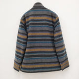 patagonia フェルテッドジャケット 27450FA13 ボーダー サイズL スタンドカラー ジャケット グレー ブルー ブラウン メンズ パタゴニア【中古】4-0111T◎